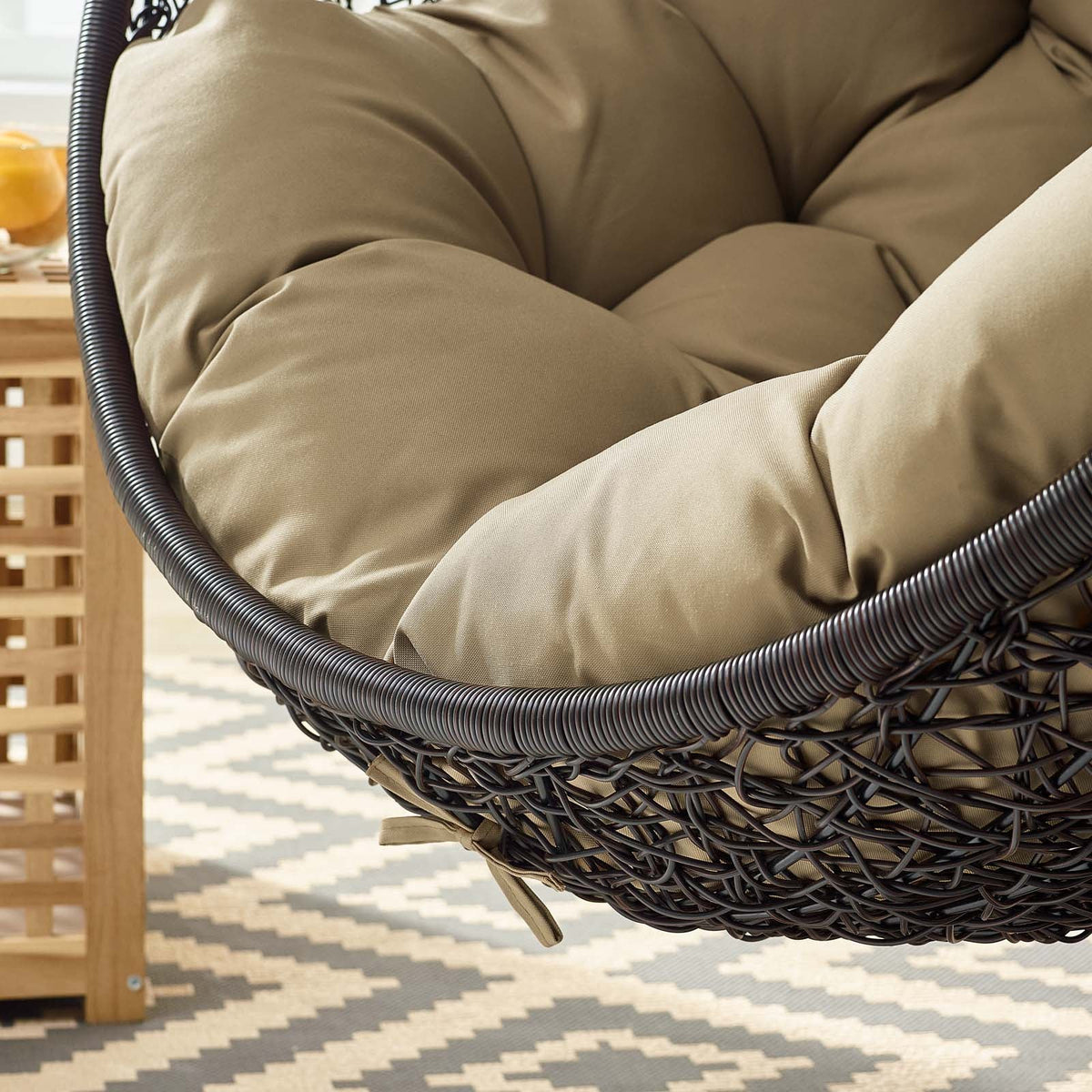 Encase Swing Outdoor Patio Lounge Chair Without Stand, Black Mocha - view 6