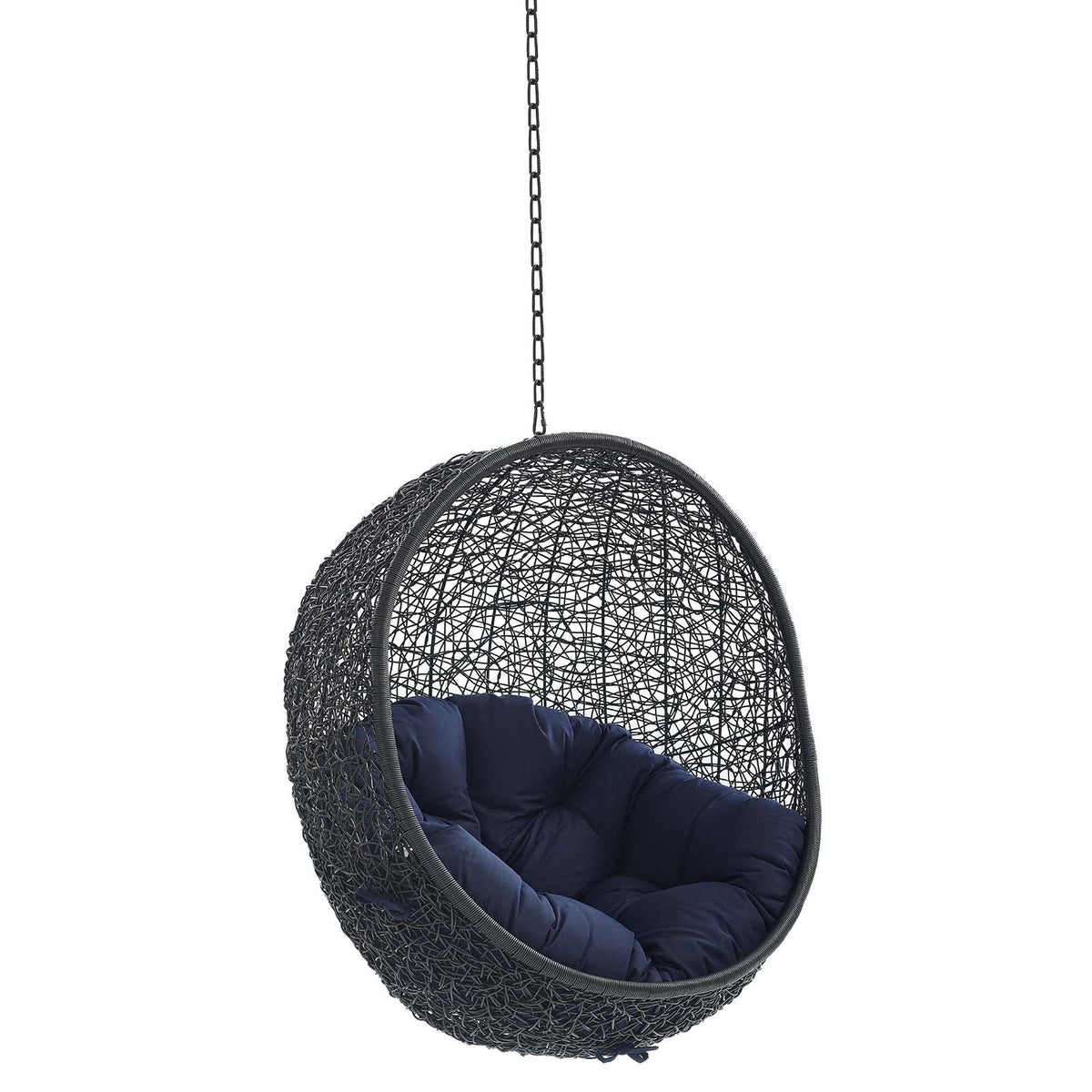Encase Swing Outdoor Patio Lounge Chair Without Stand, Black Navy - view 1