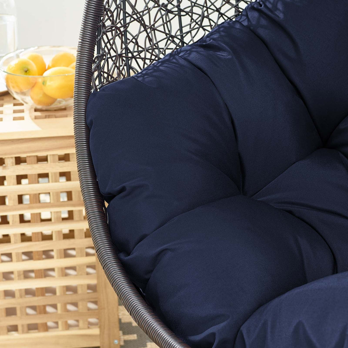 Encase Swing Outdoor Patio Lounge Chair Without Stand, Black Navy - view 6