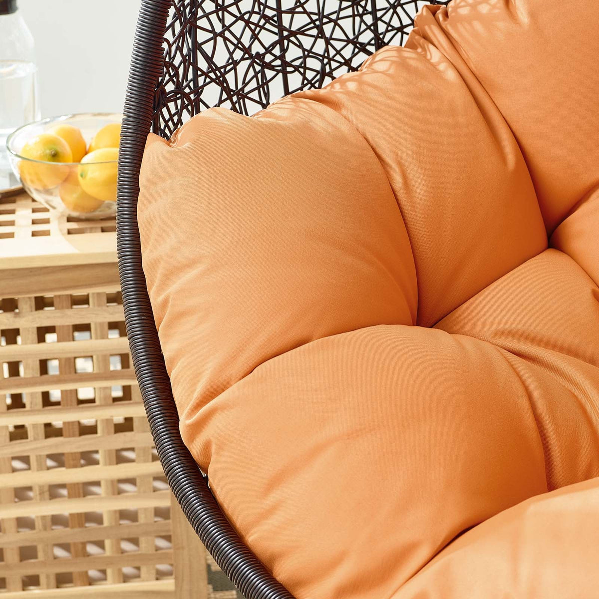 Encase Swing Outdoor Patio Lounge Chair Without Stand, Black Orange - view 6