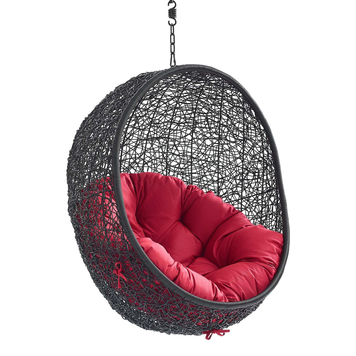 Encase Swing Outdoor Patio Lounge Chair Without Stand, Black Red - view 2