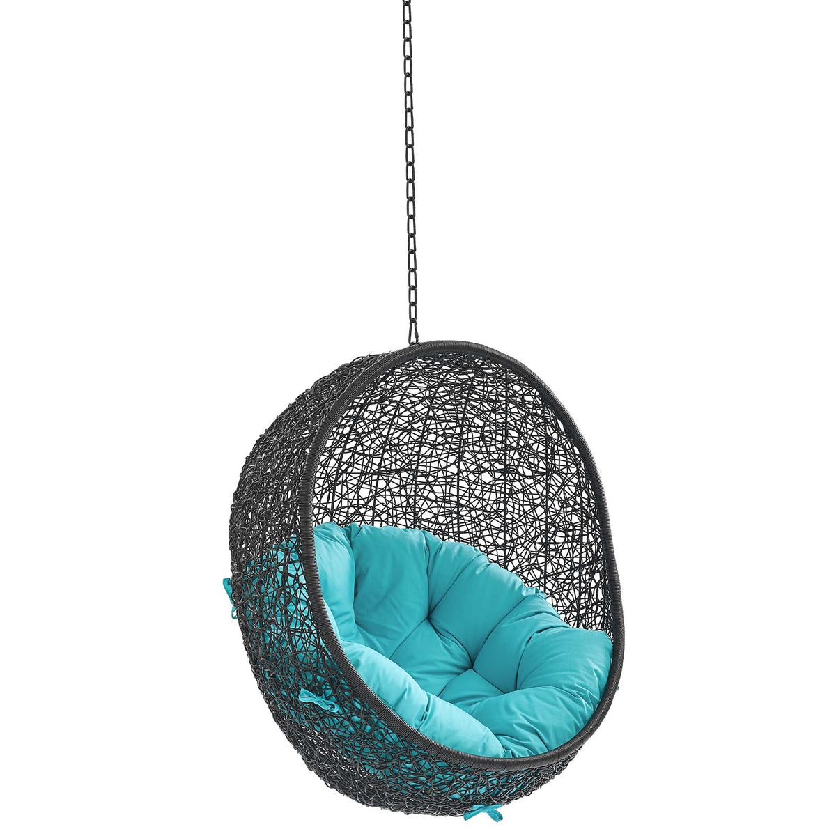 Encase Swing Outdoor Patio Lounge Chair Without Stand, Black Turquoise - view 1