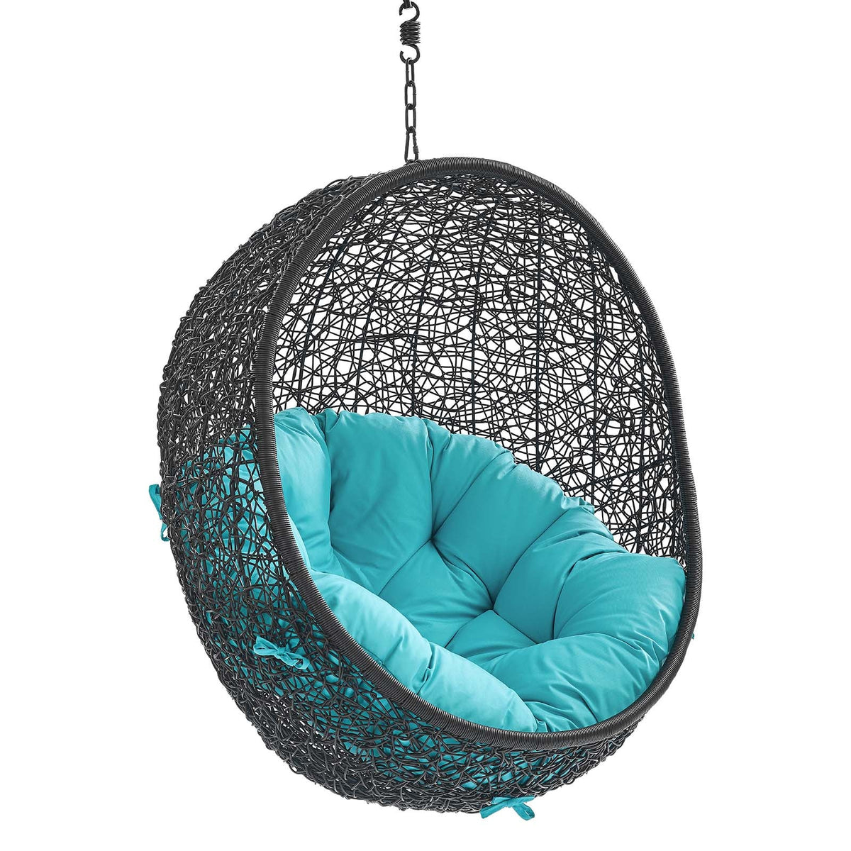 Encase Swing Outdoor Patio Lounge Chair Without Stand, Black Turquoise - view 2
