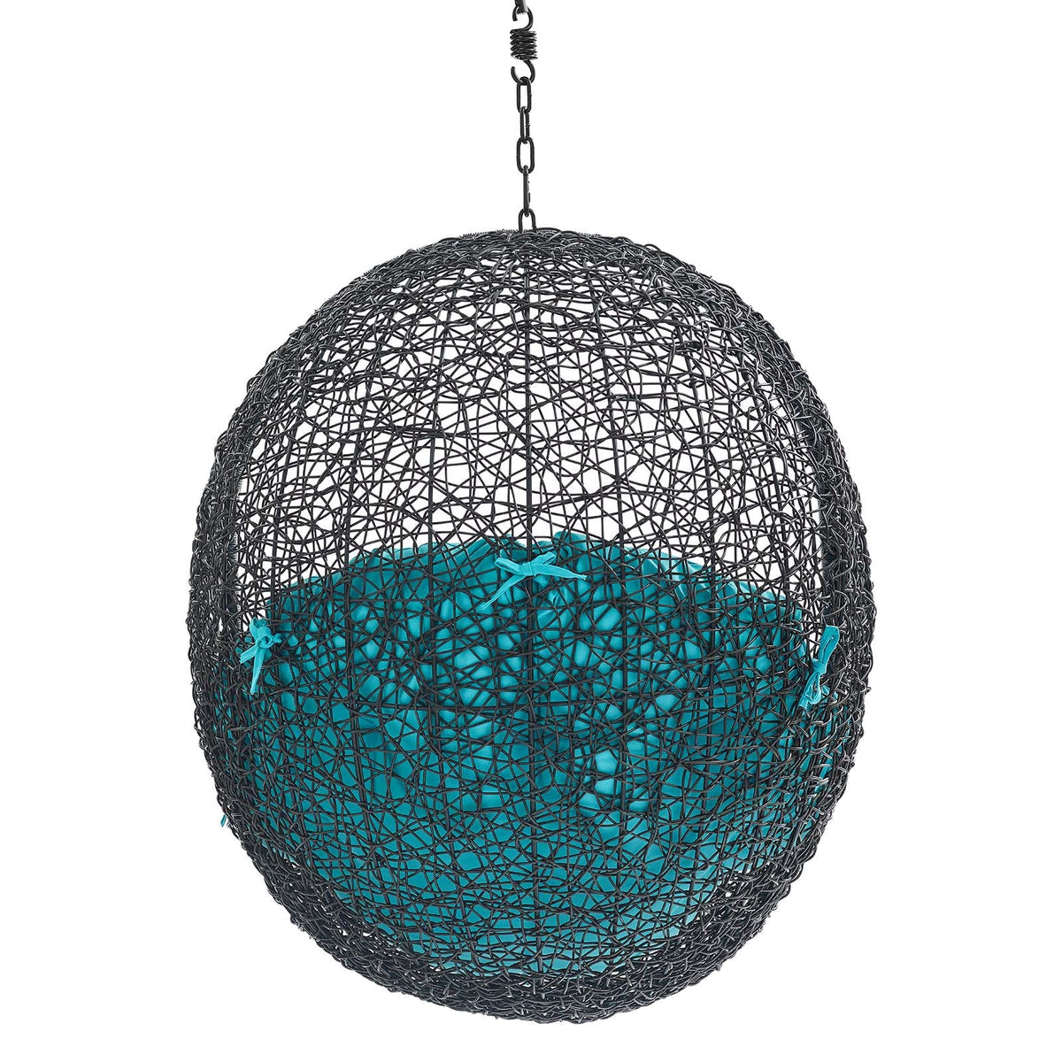 Encase Swing Outdoor Patio Lounge Chair Without Stand, Black Turquoise - view 4