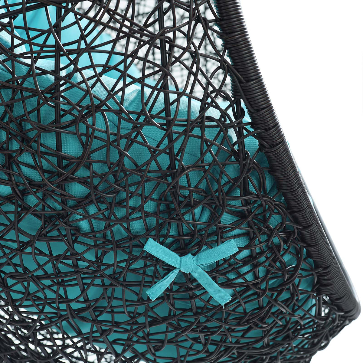 Encase Swing Outdoor Patio Lounge Chair Without Stand, Black Turquoise - view 5