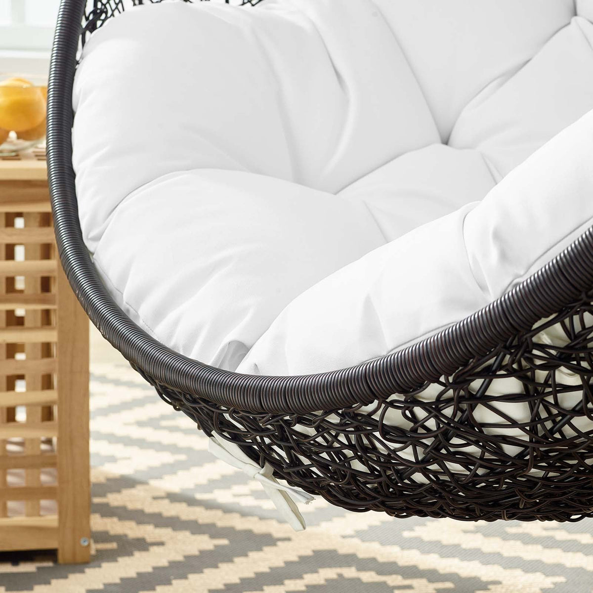 Encase Swing Outdoor Patio Lounge Chair Without Stand, Black White - view 6