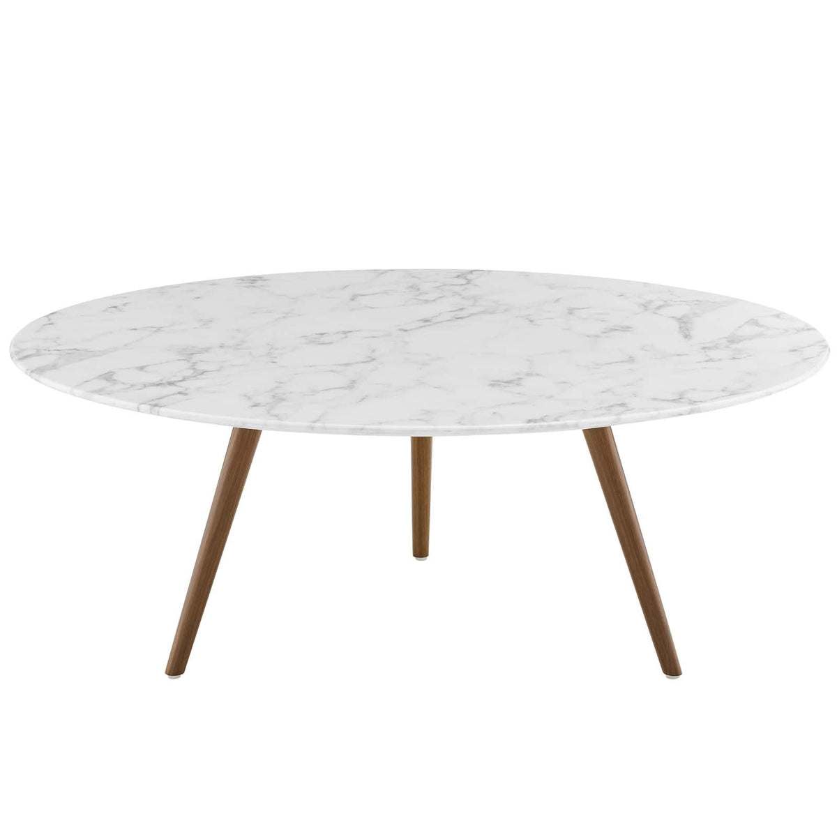 Lippa Round Artificial Marble Coffee Table with Tripod Base