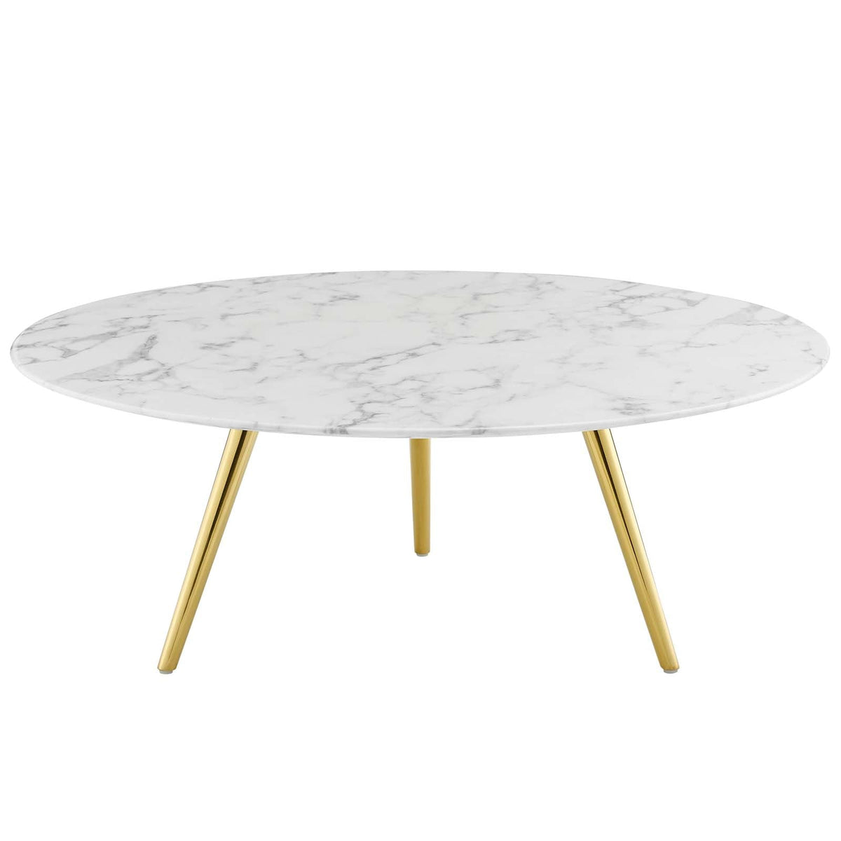 Lippa Round Artificial Marble Coffee Table with Tripod Base