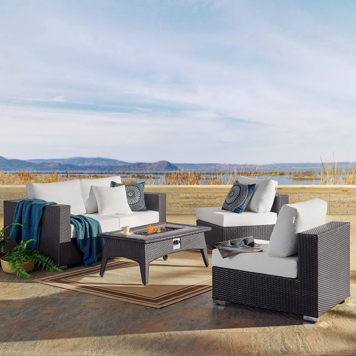 Convene 5 Piece Set Outdoor with Fire Pit