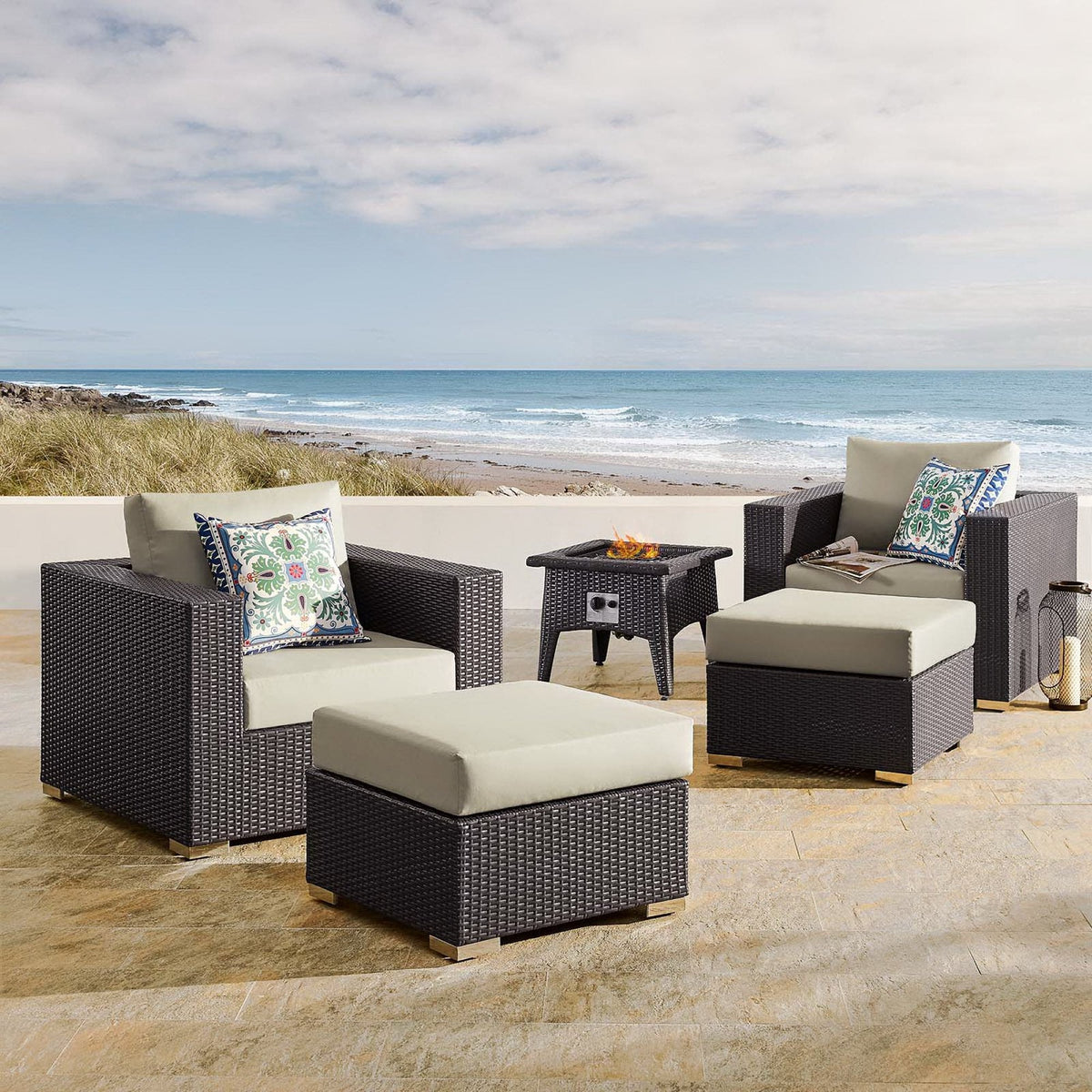 Convene 5 Piece Set Outdoor with Fire Pit