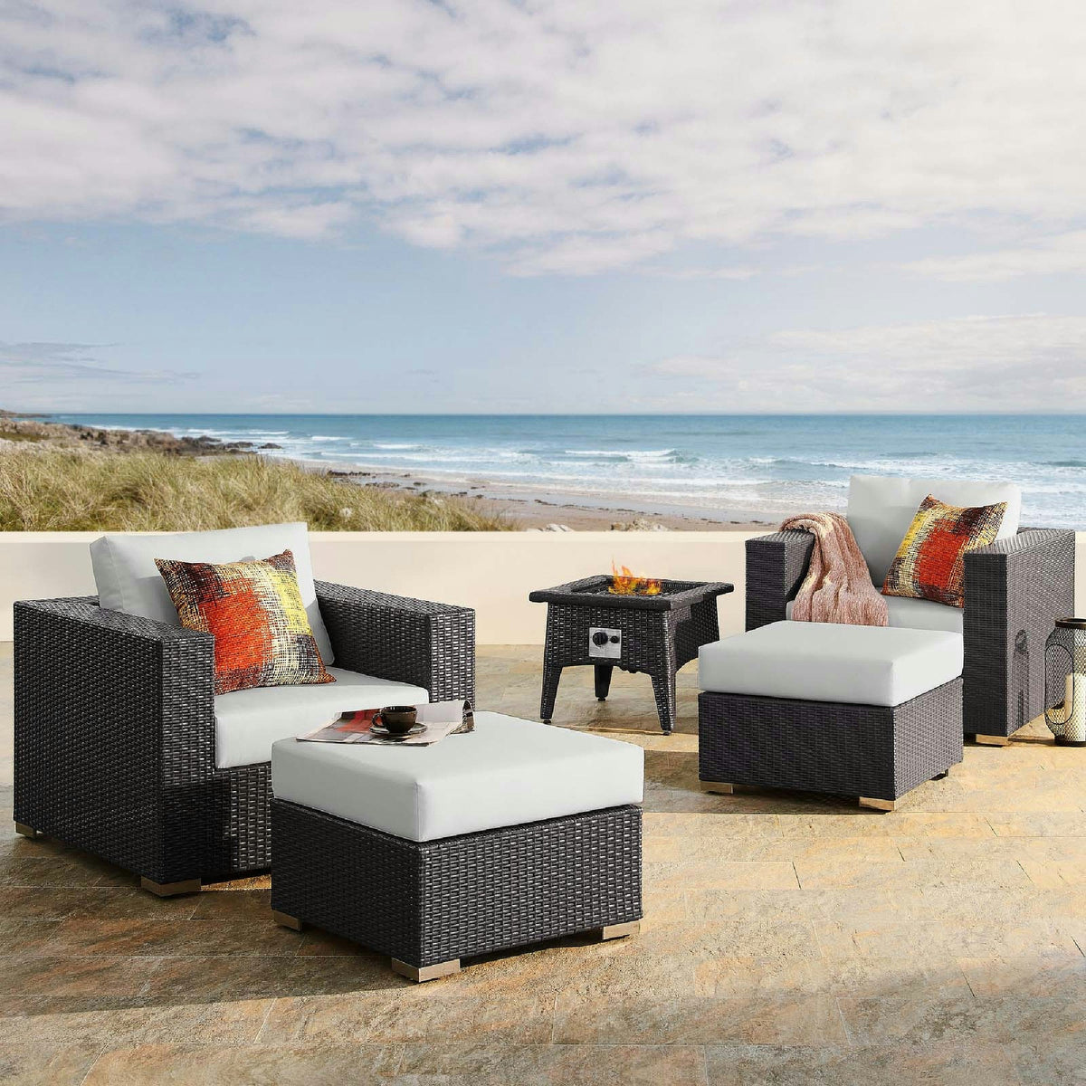 Convene 5 Piece Set Outdoor with Fire Pit