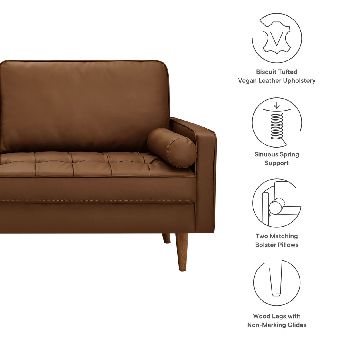 Valour Tufted Vegan Leather Sofa - view 8