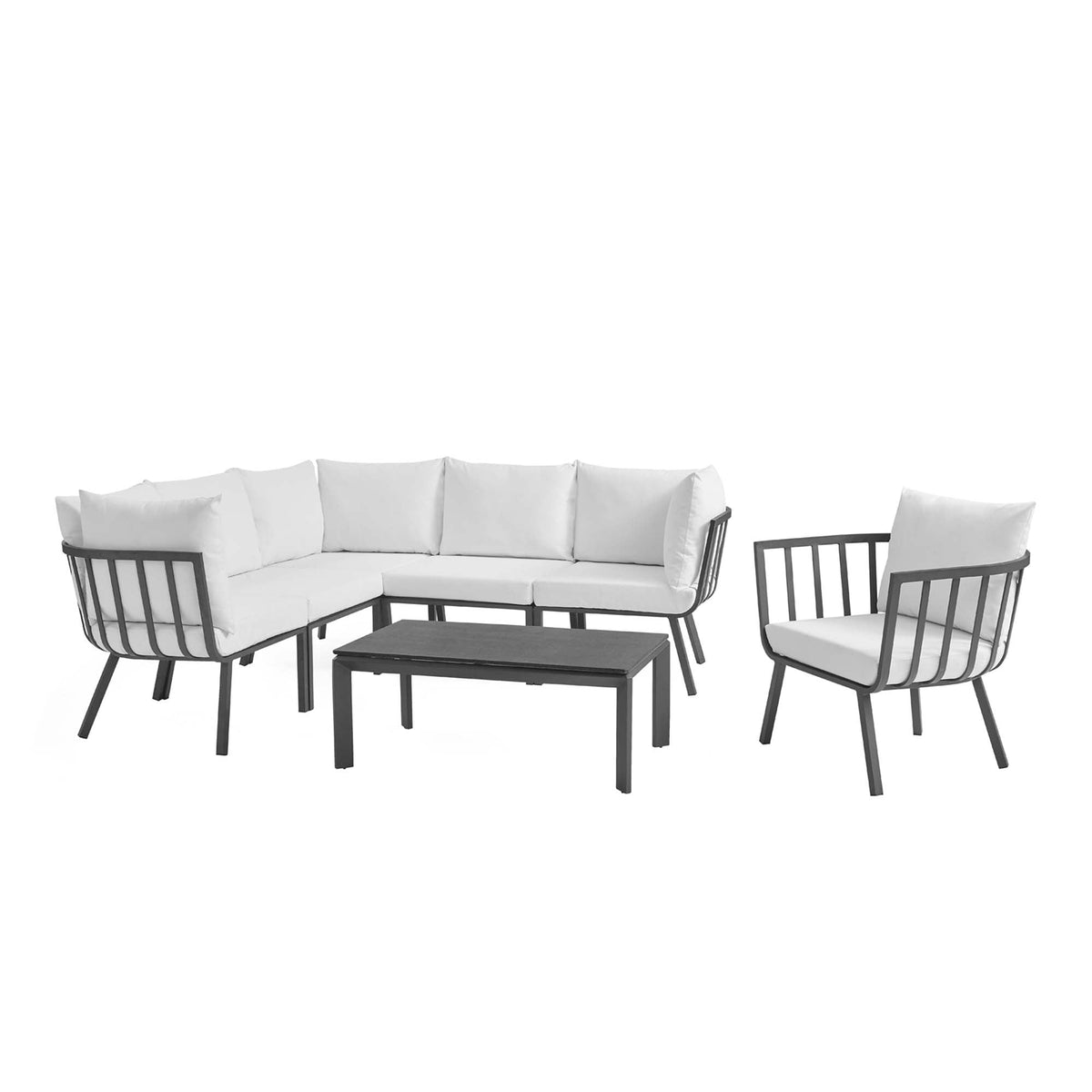 Riverside 7 Piece Outdoor Patio Aluminum Set - view 1