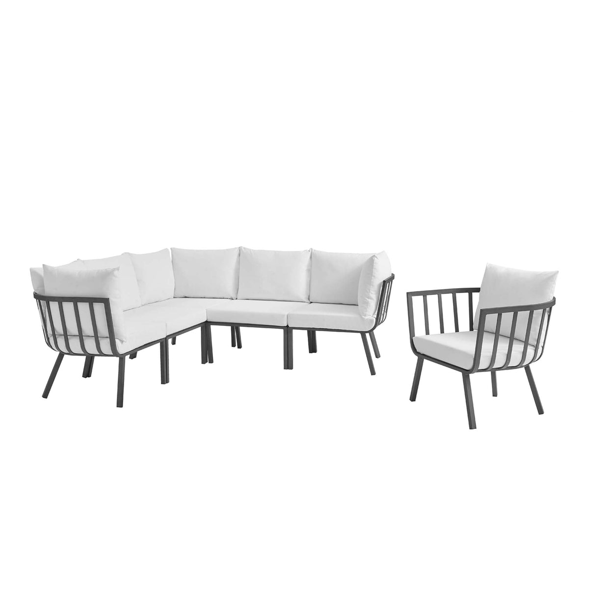 Riverside 6 Piece Outdoor Patio Aluminum Set