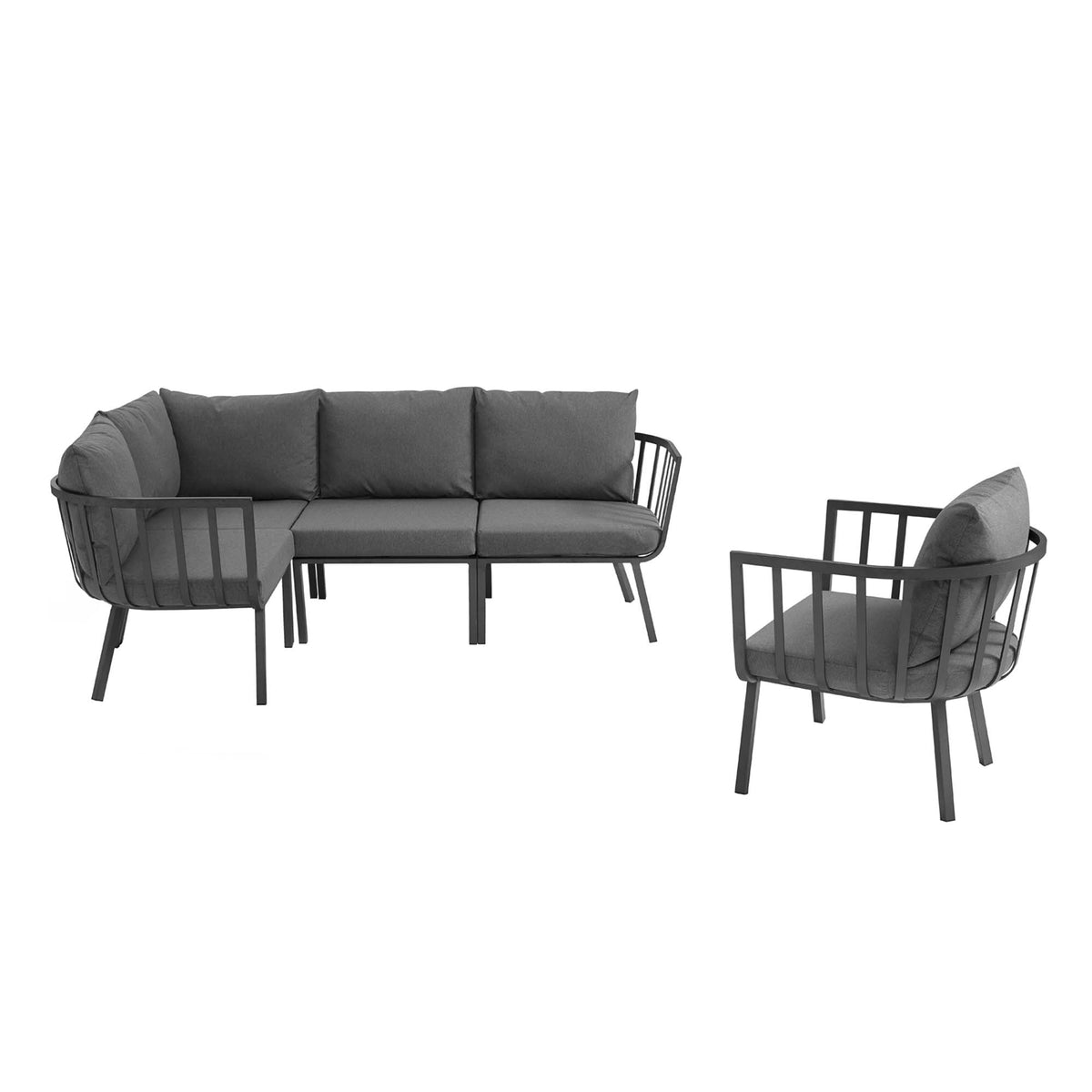 Riverside 5 Piece Outdoor Patio Aluminum Set - view 2