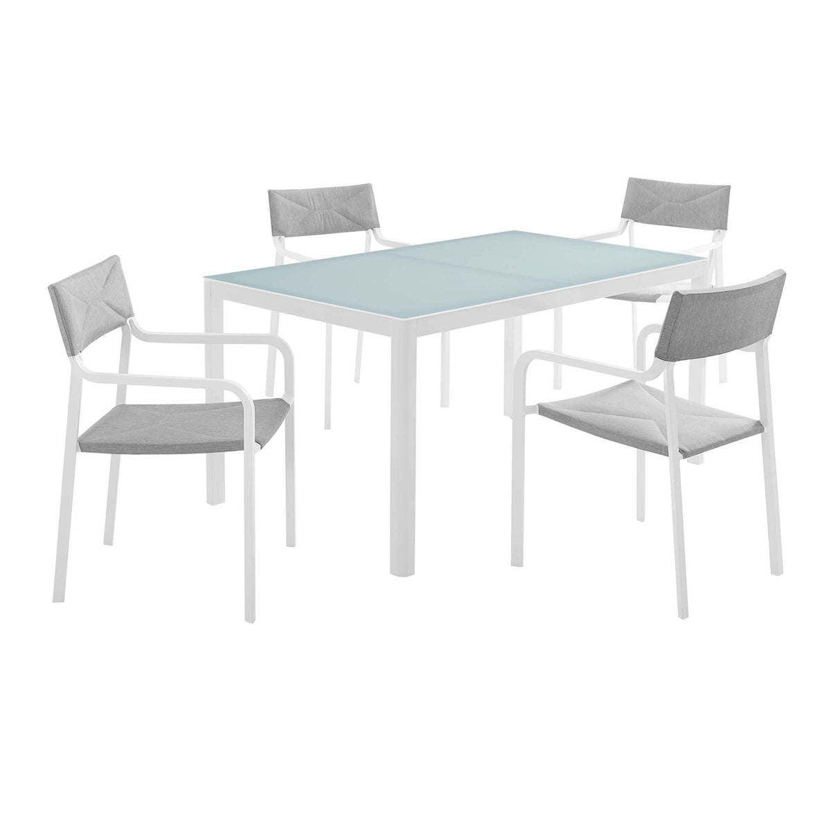 Raleigh 5 Piece Outdoor Patio Aluminum Dining Set - view 2