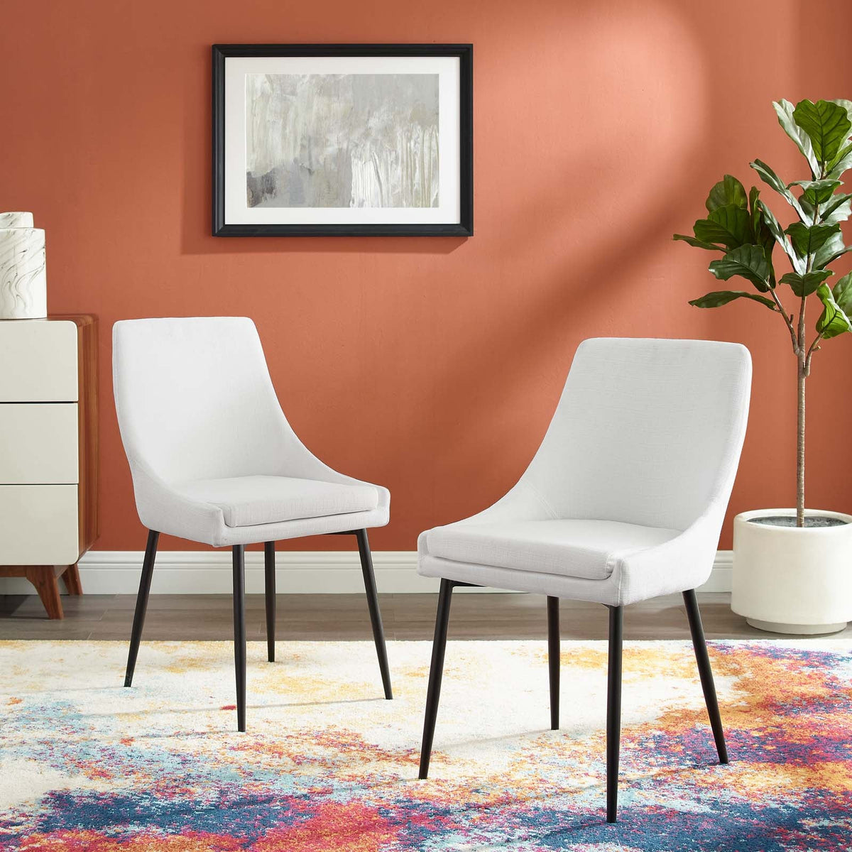 Viscount Upholstered Fabric Dining Chairs Set of 2 - view 27