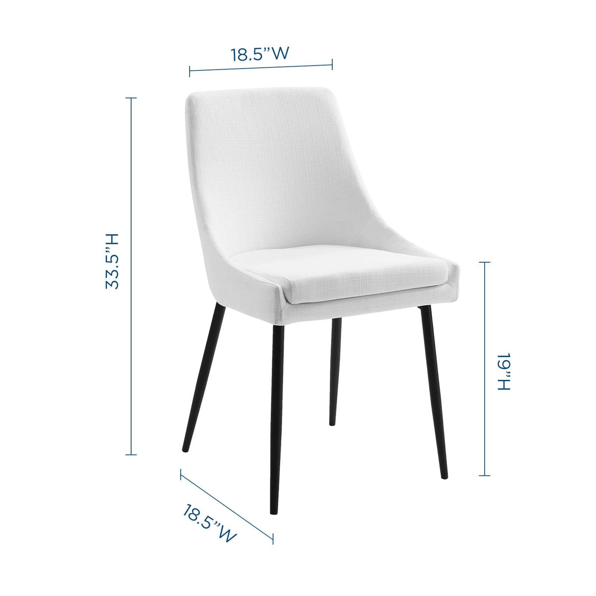 Viscount Upholstered Fabric Dining Chairs Set of 2 - view 8