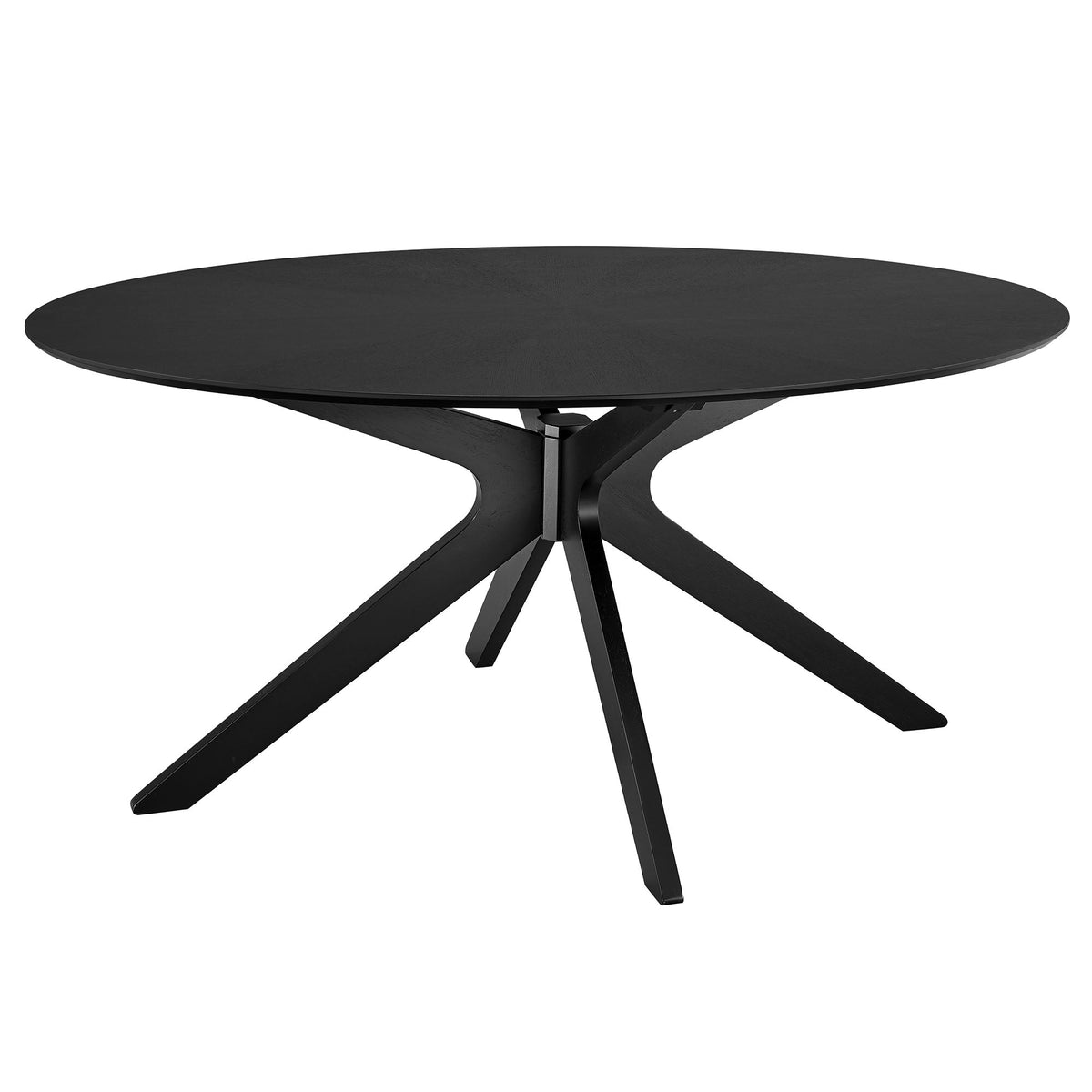Crossroads Wood Dining Table, 63" Oval, Black - view 1