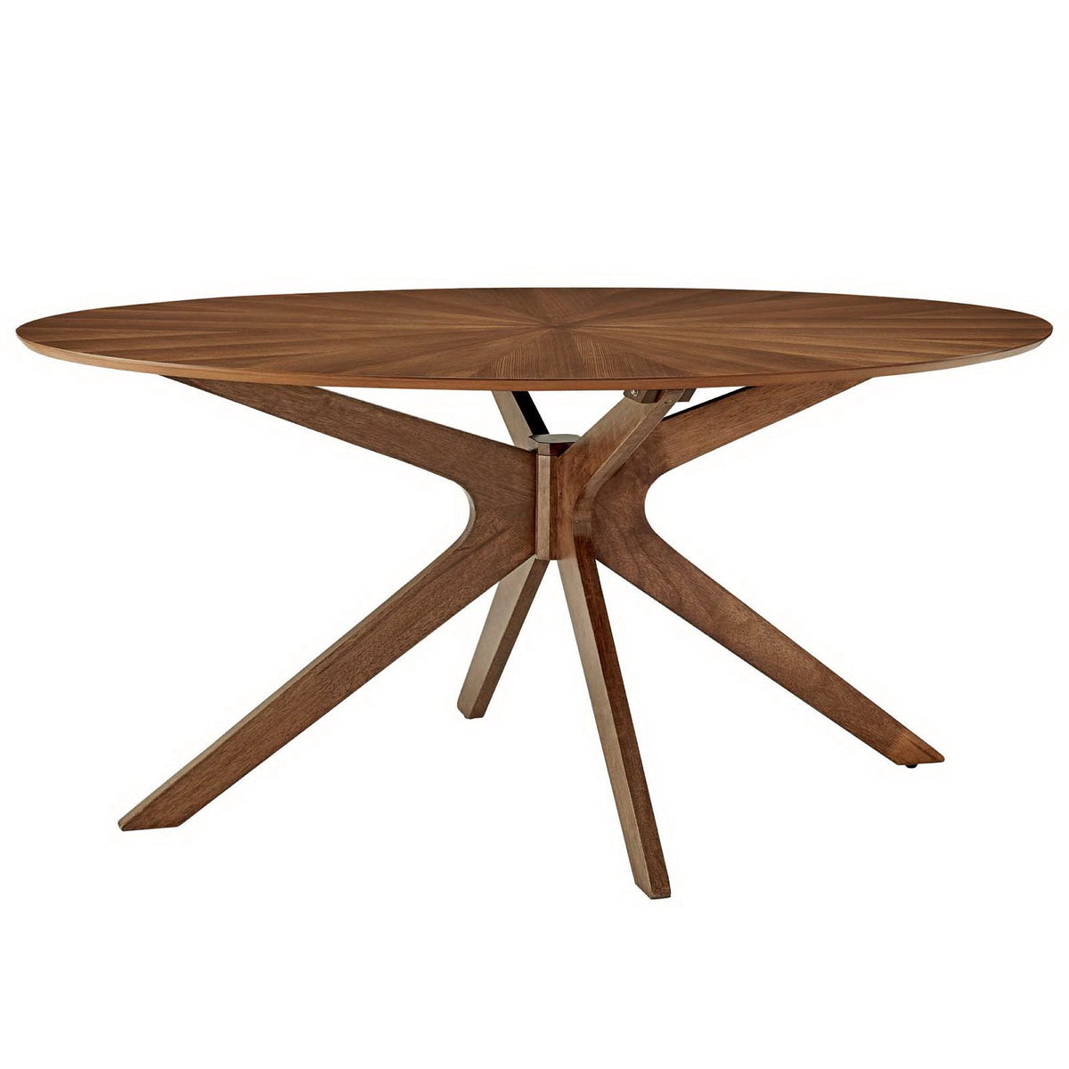 Crossroads Wood Dining Table, 63" Oval, Walnut - view 1