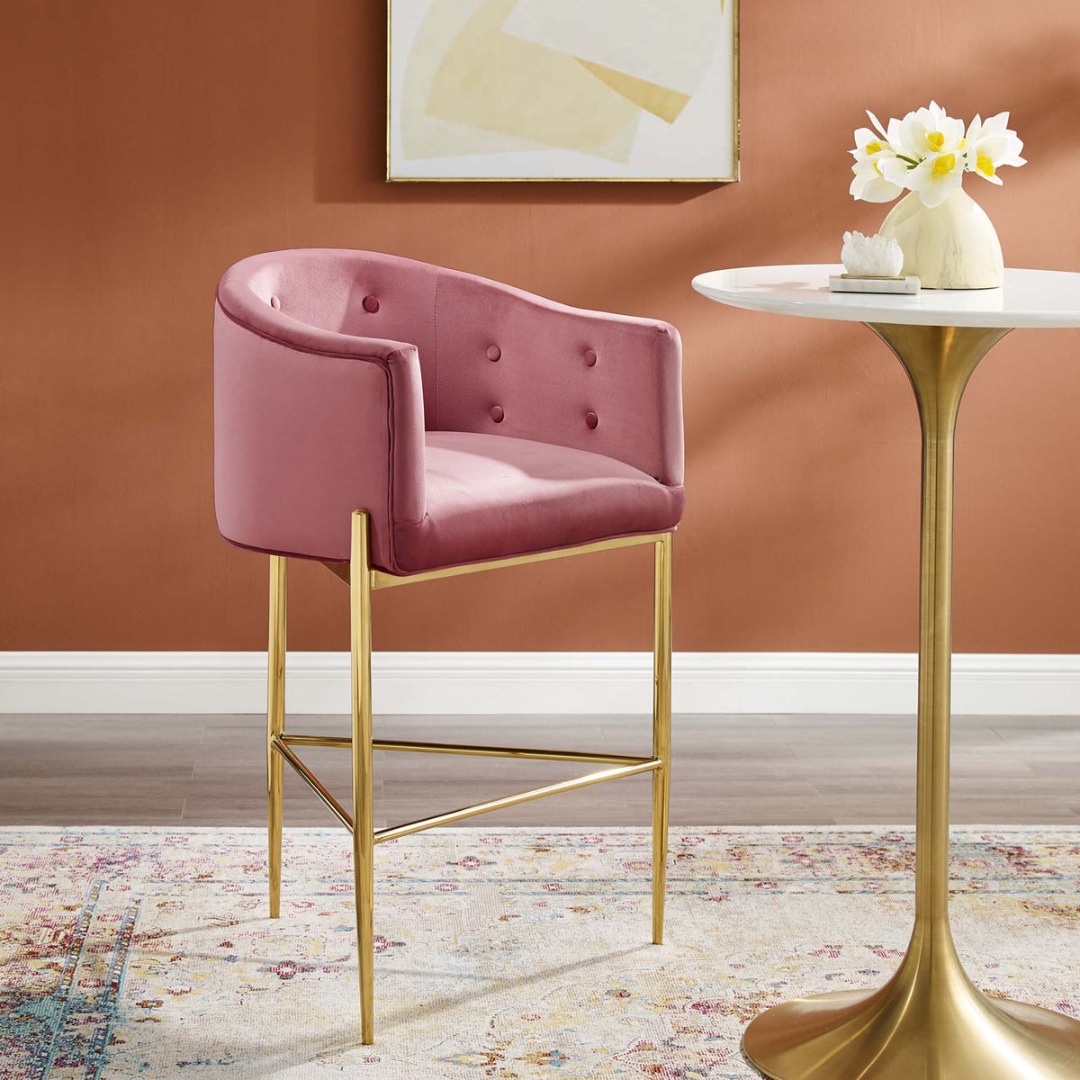 Savour Tufted Performance Velvet Bar Stool - view 38