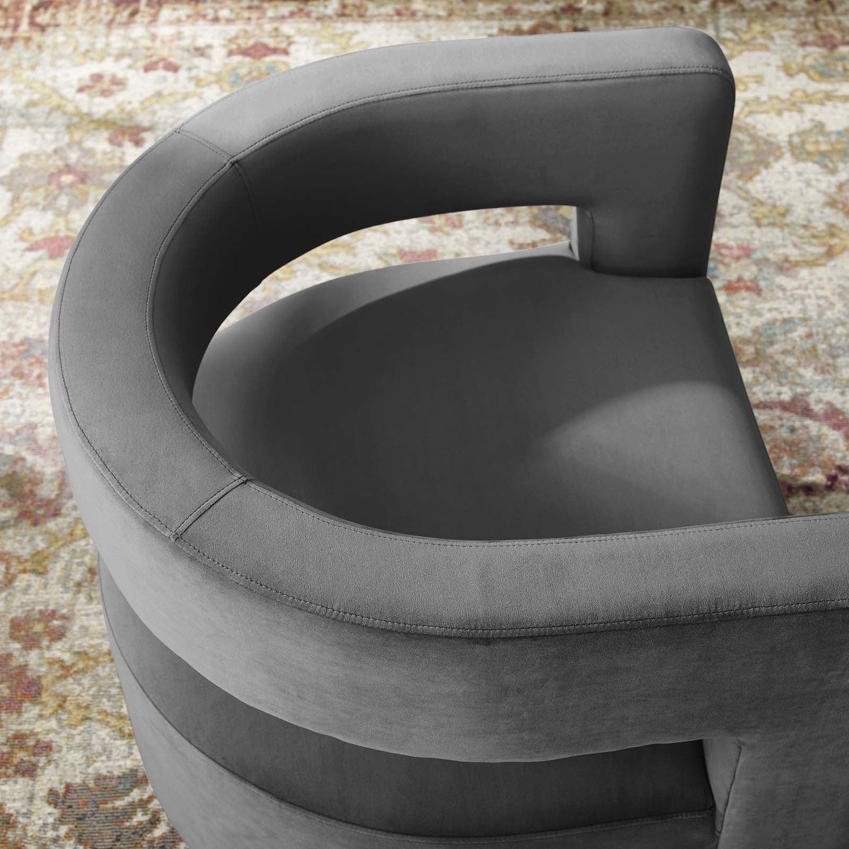 Spin Cutaway Performance Velvet Swivel Armchair - view 13