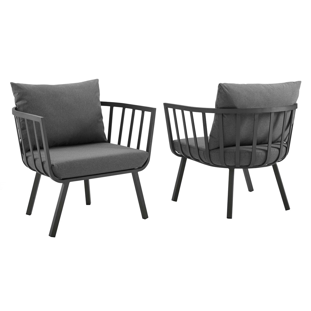 Riverside Outdoor Patio Aluminum Armchair Set of 2 - view 1