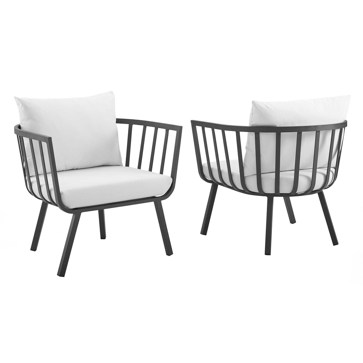 Riverside Outdoor Patio Aluminum Armchair Set of 2 - view 2