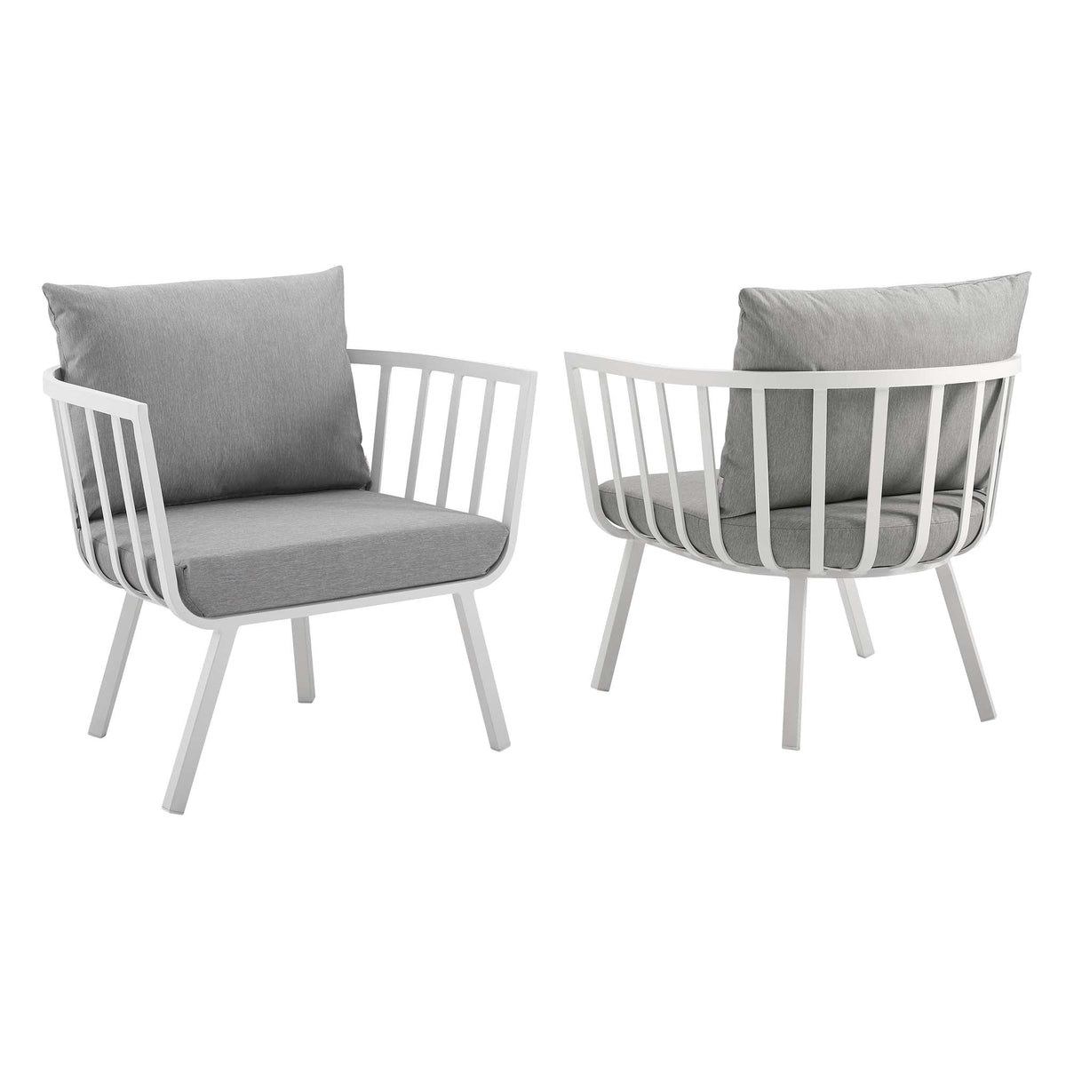 Riverside Outdoor Patio Aluminum Armchair Set of 2 - view 3