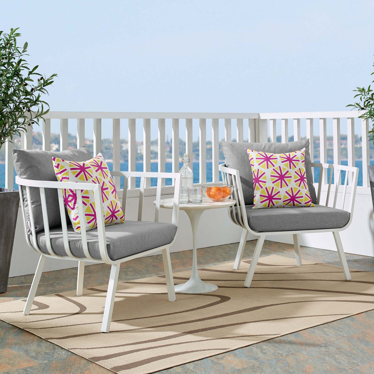 Riverside Outdoor Patio Aluminum Armchair Set of 2 - view 31