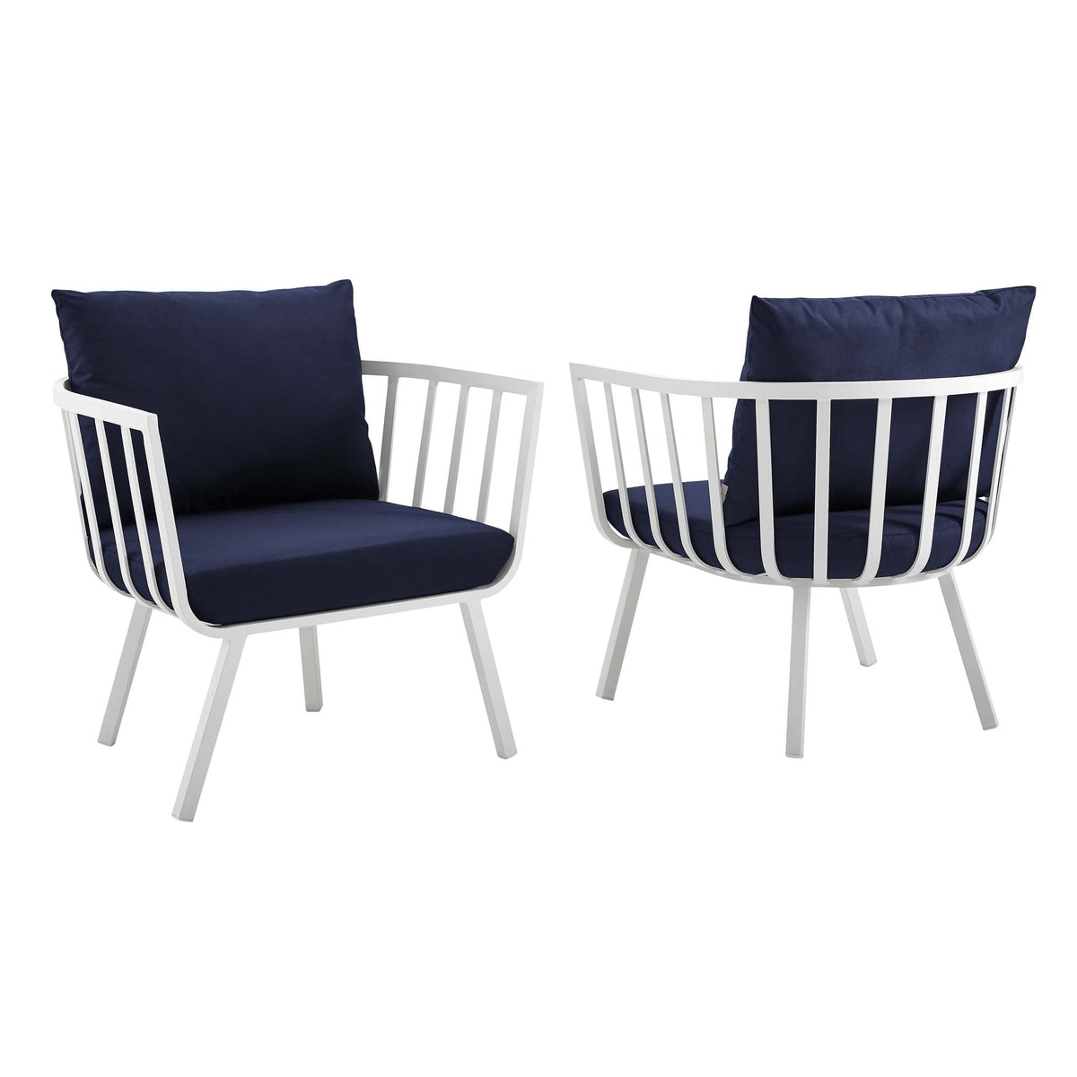 Riverside Outdoor Patio Aluminum Armchair Set of 2 - view 4