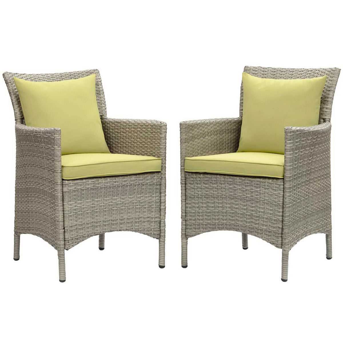 Conduit Outdoor Wicker Rattan Dining Armchair Set of 2