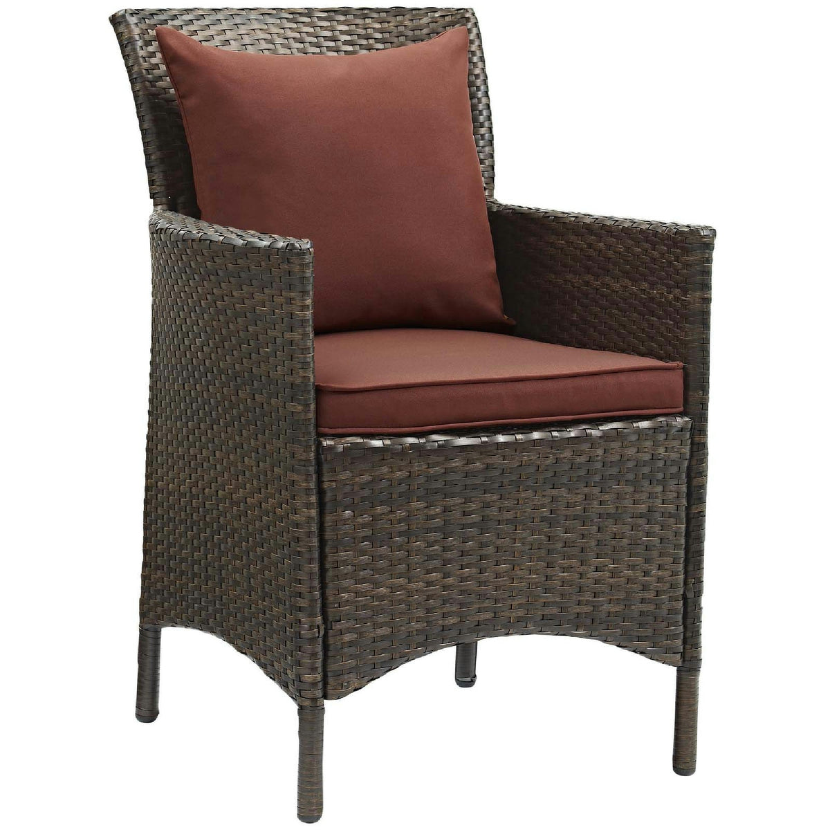 Conduit Outdoor Wicker Rattan Dining Armchair Set of 4