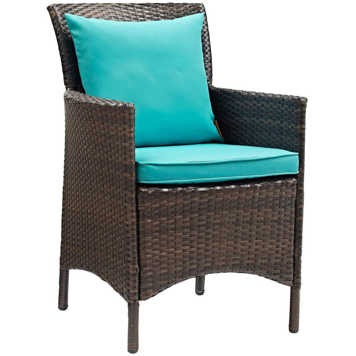 Conduit Outdoor Wicker Rattan Dining Armchair Set of 4