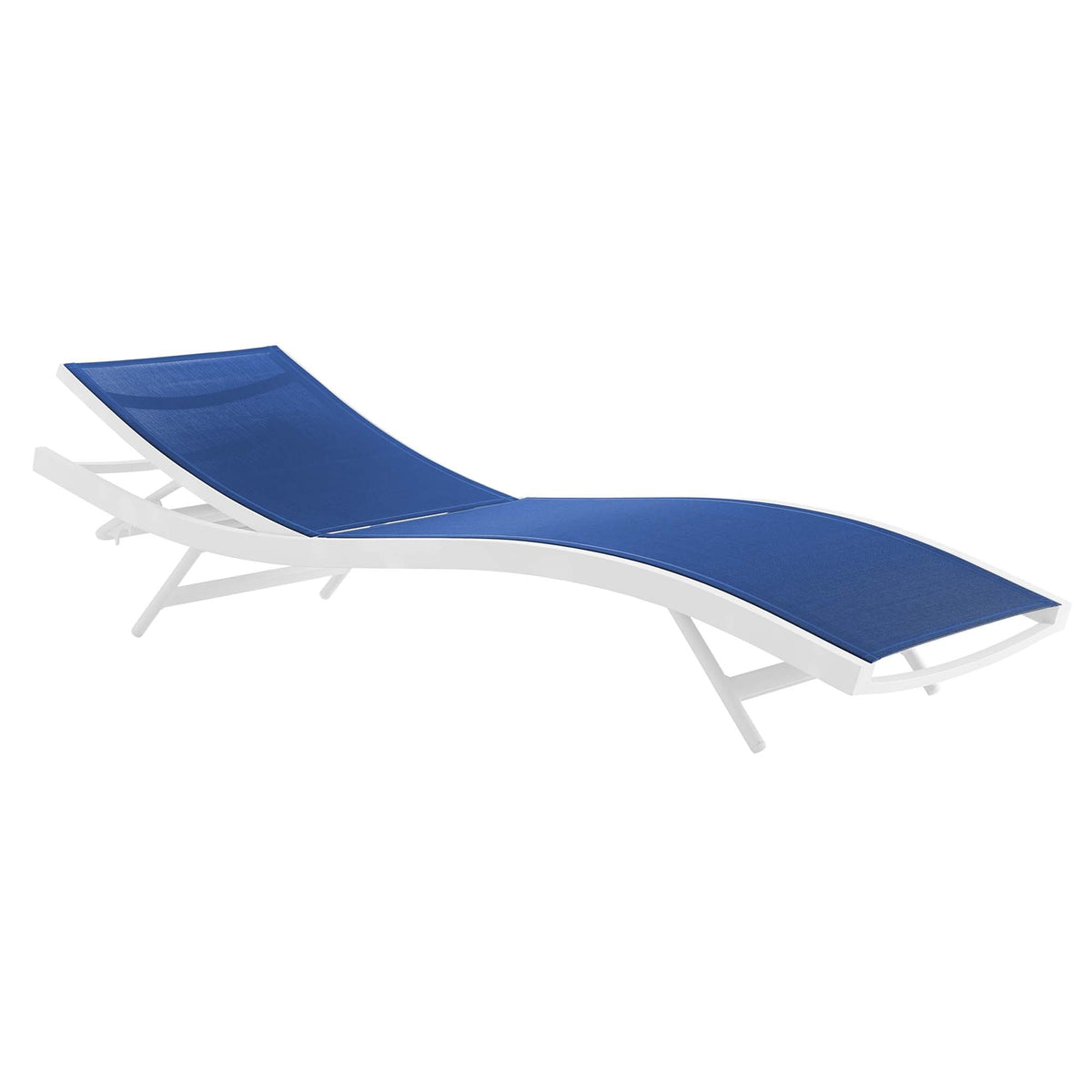 Glimpse Outdoor Patio Mesh Chaise Lounge Set of 4, White Navy - view 2
