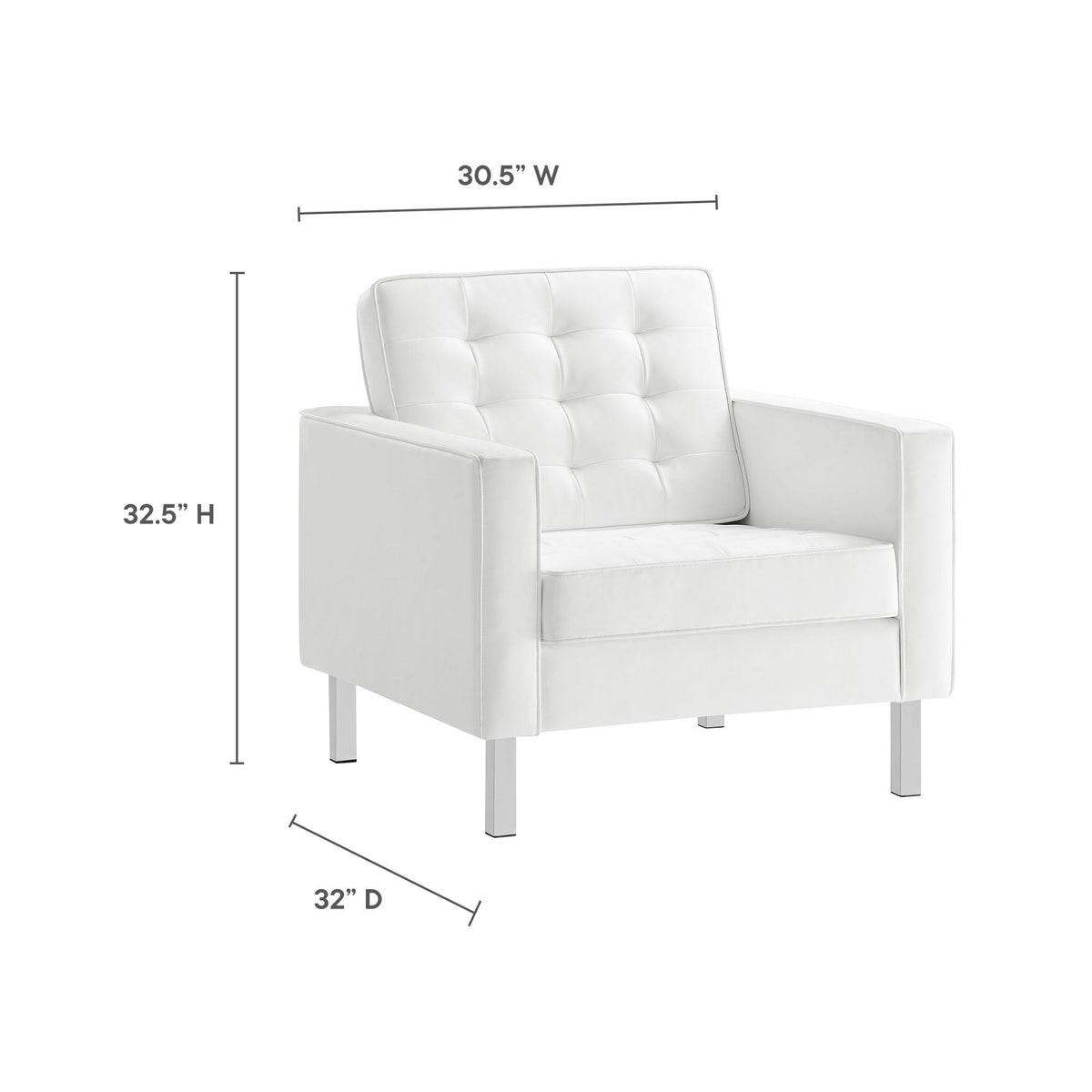 Loft 3 Piece Tufted Upholstered Faux Leather Set