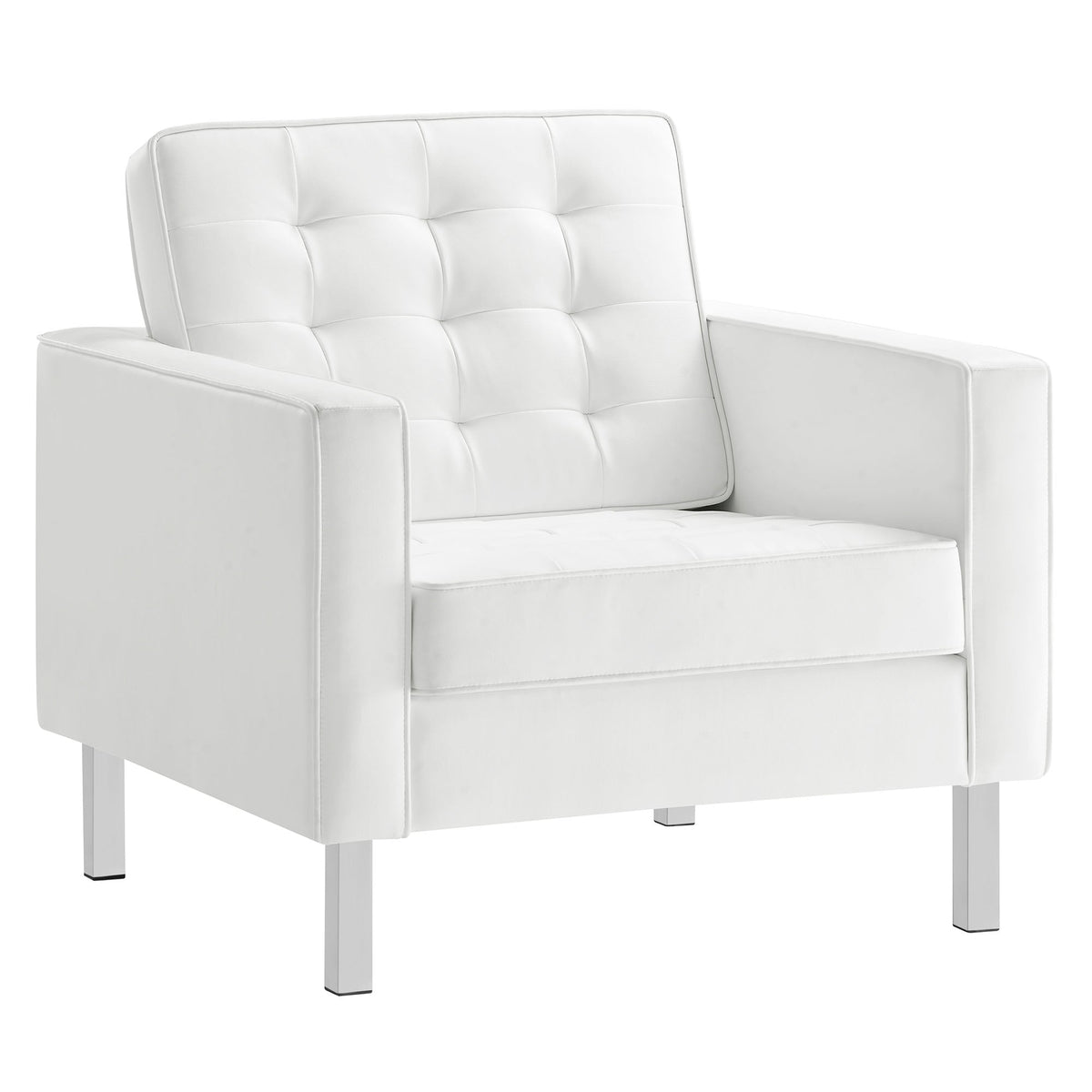 Loft 3 Piece Tufted Upholstered Faux Leather Set
