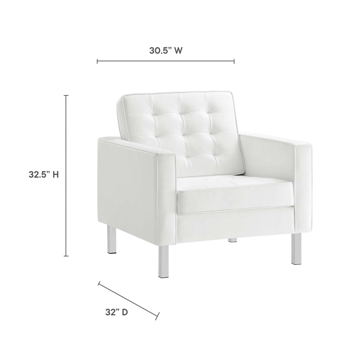 Loft Tufted Vegan Leather 3-Piece Furniture Set