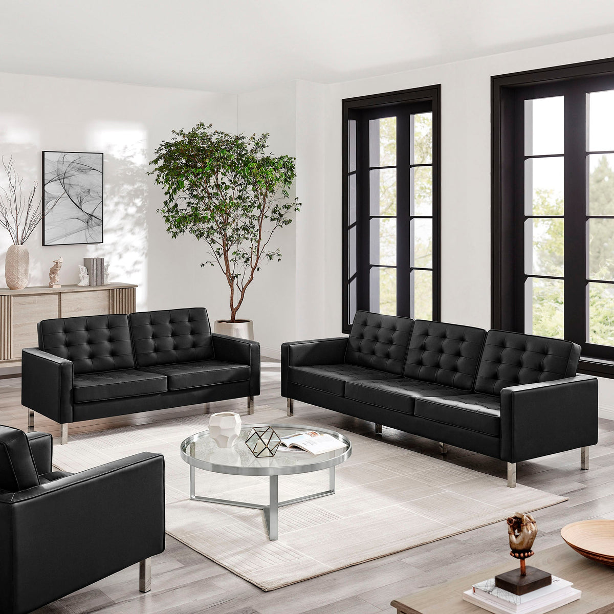 Loft 2-Piece Tufted Vegan Leather Furniture Set - view 3