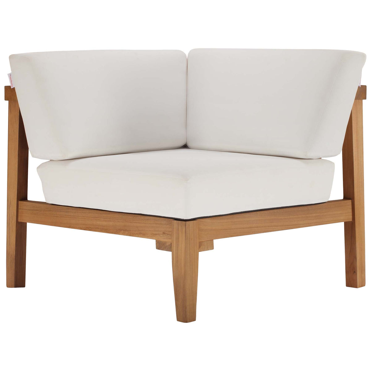Bayport Outdoor Patio Teak Wood Corner Chair, Natural White - view 1