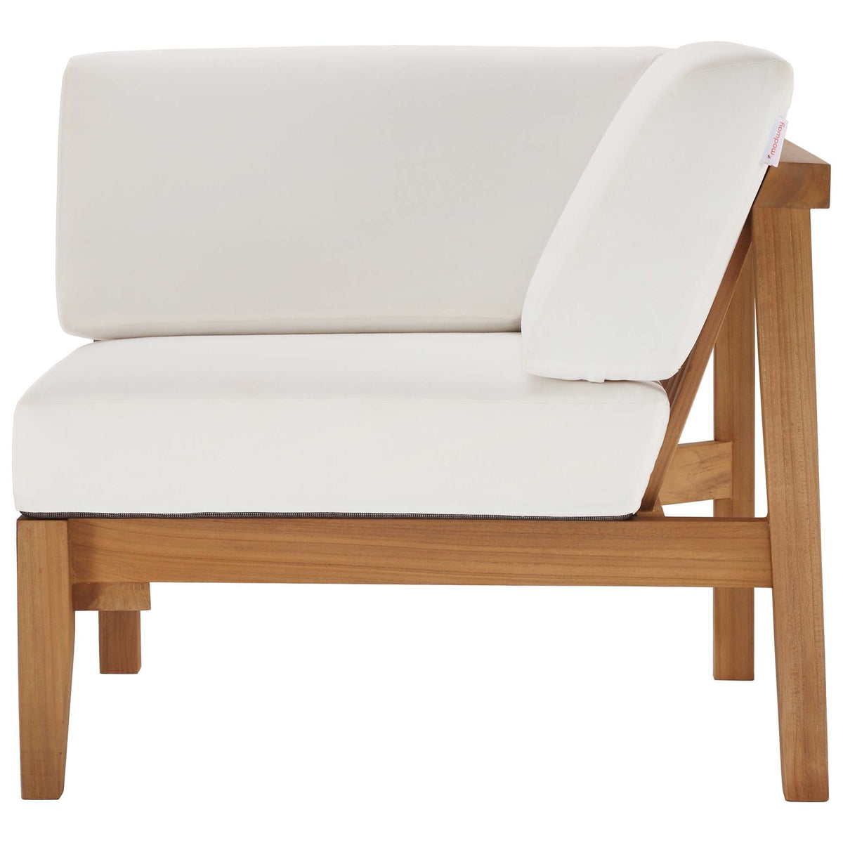 Bayport Outdoor Patio Teak Wood Corner Chair, Natural White - view 4
