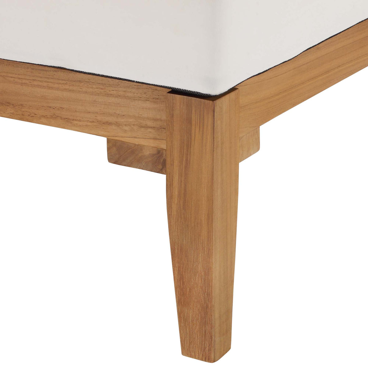 Bayport Outdoor Patio Teak Wood Corner Chair, Natural White - view 5