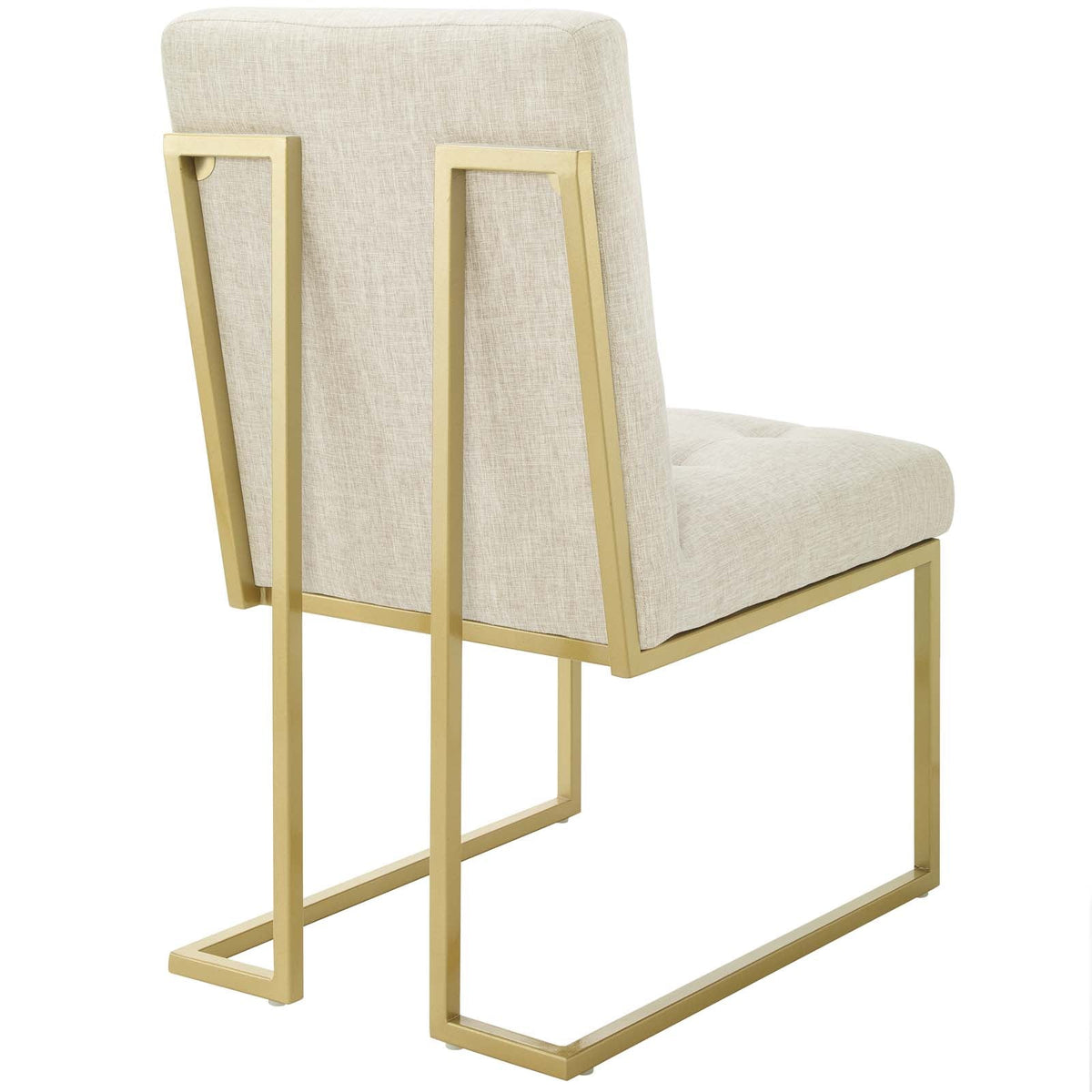 Privy Gold Stainless Steel Upholstered Fabric Dining Accent Chair Set of 2, Gold Beige - view 3