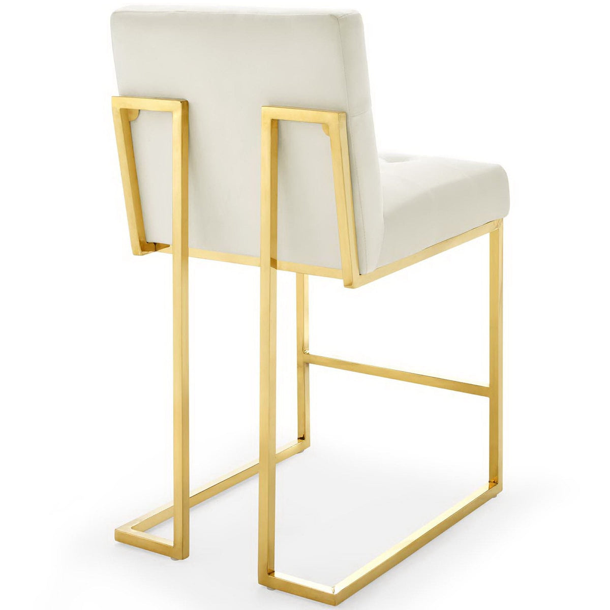 Privy Gold Stainless Steel Performance Velvet Counter Stool Set of 2 - view 3