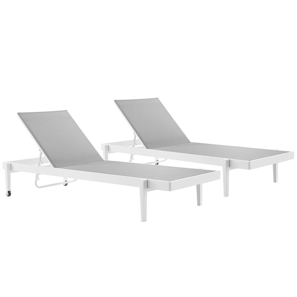 Charleston Outdoor Patio Aluminum Chaise Lounge Chair Set of 2 - view 1