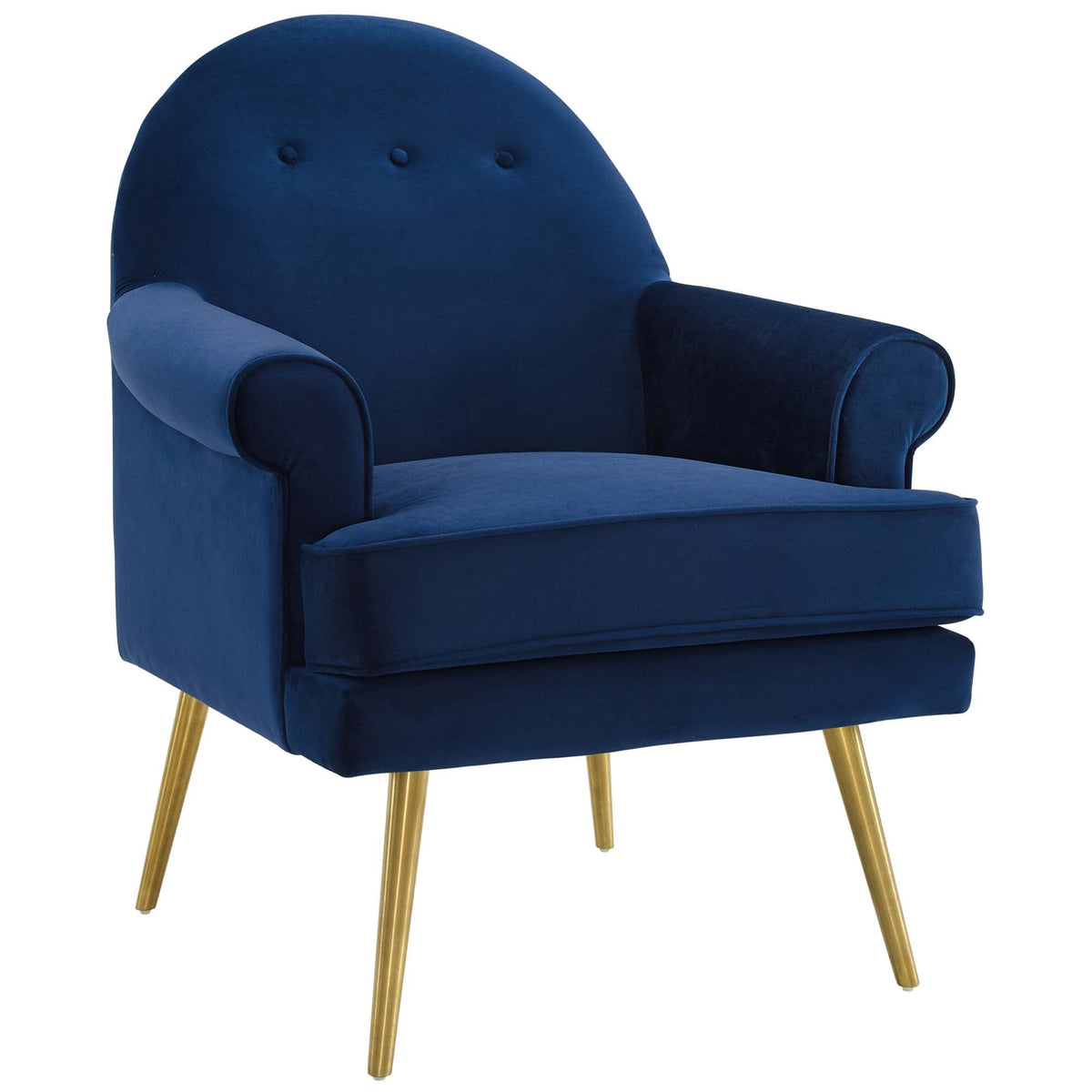 Revive Armchair Performance Velvet Set of 2, Navy - view 2