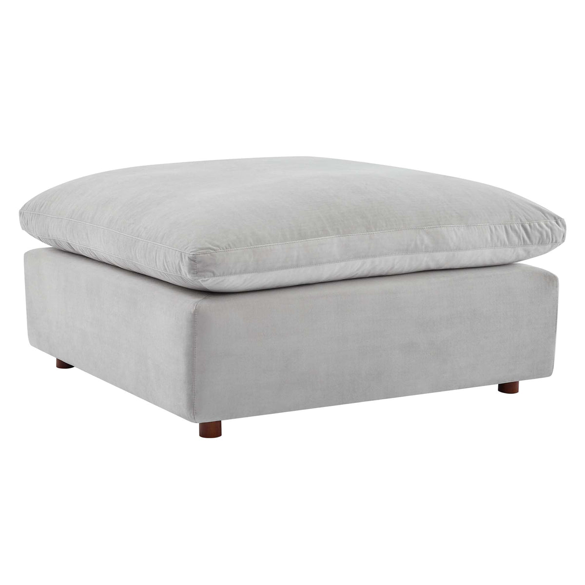 Commix Down Filled Overstuffed Performance Velvet Ottoman - view 1