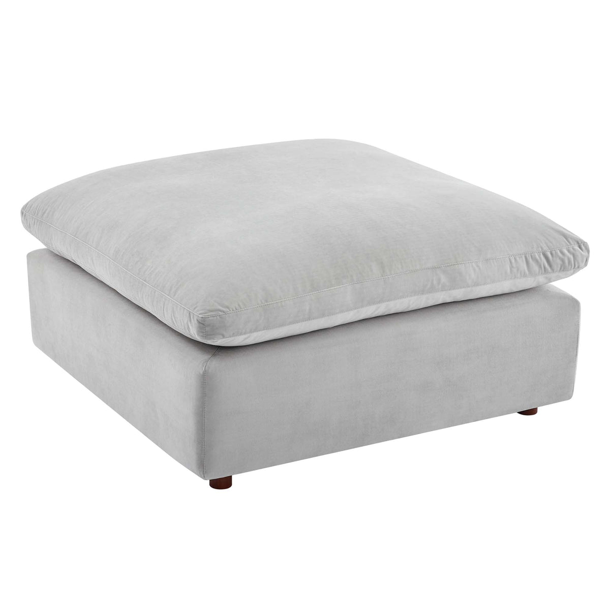 Commix Down Filled Overstuffed Performance Velvet Ottoman - view 3