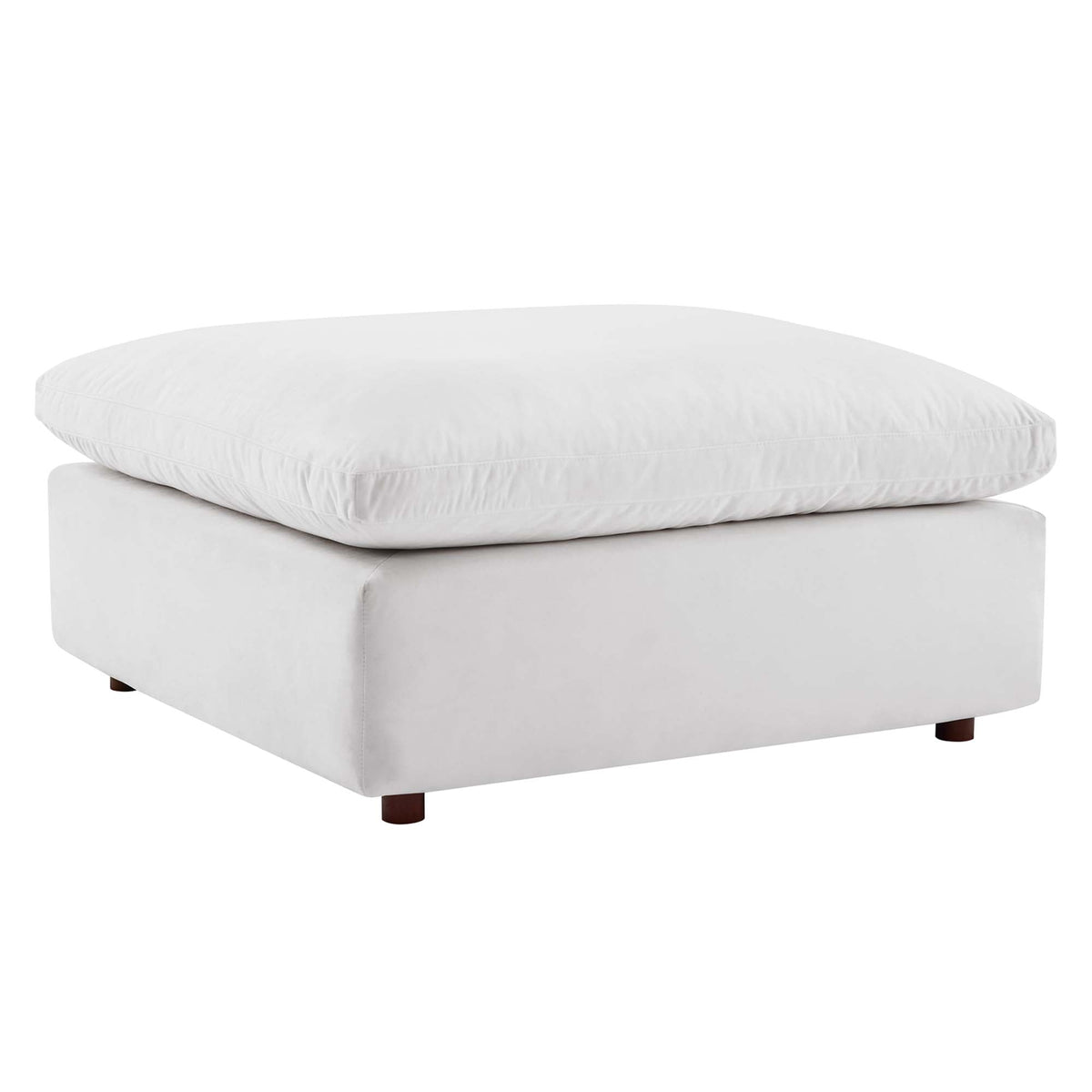 Commix Down Filled Overstuffed Performance Velvet Ottoman - view 2