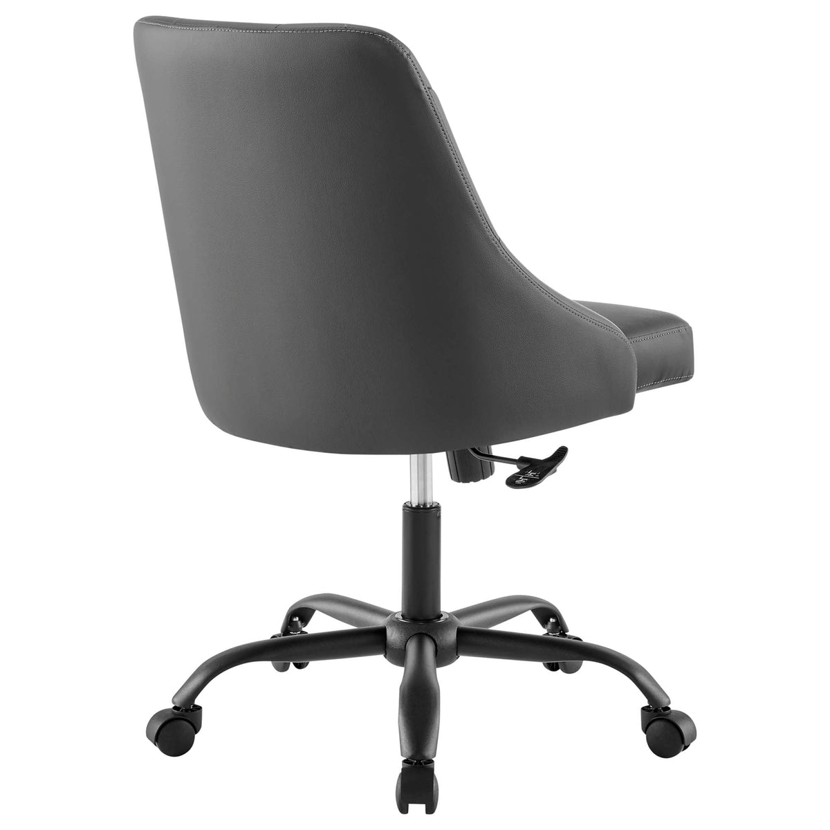 Distinct Tufted Swivel Vegan Leather Office Chair - view 3